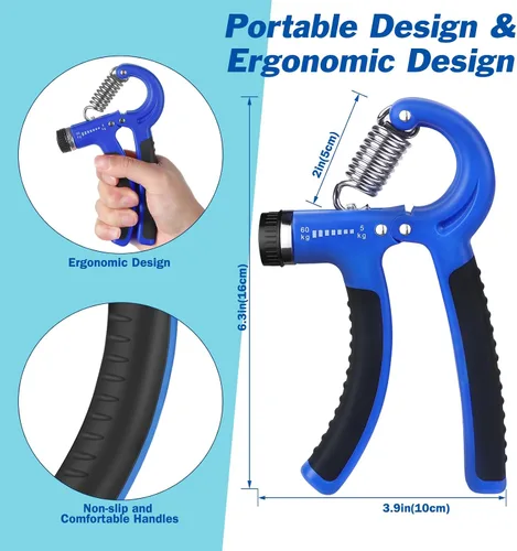 Miniatura 4 de AIXPI Grip Strength Trainer, Hand Grip Exerciser Strengthener with Adjustable Resistance 11-132 Lbs (5-60kg), Forearm Strengthener, Hand Exerciser