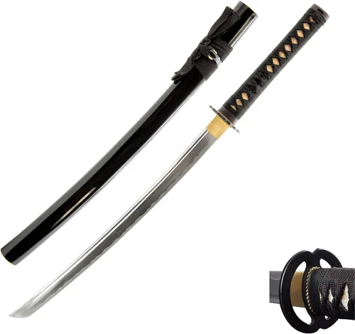HMS Aleación de aluminio sin afilar Iaido Training Wakizashi Sword Aleación de aluminio Wakizashi 679