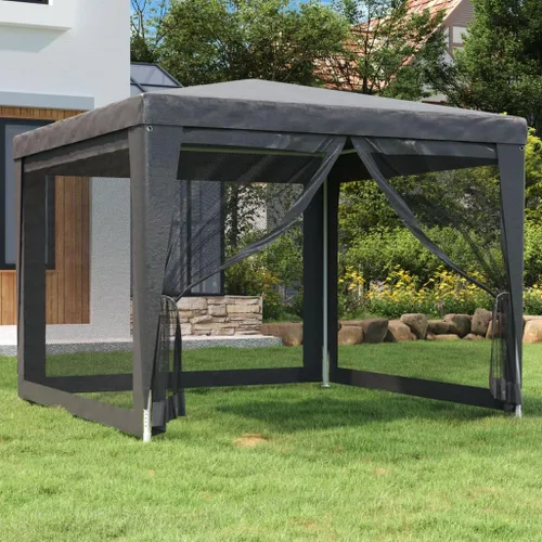 Miniatura 2 de vidaXL Gazebo, Tienda de campaña con 4 paredes laterales de malla, toldo de refugio para eventos de fiesta al aire libre, pabellón de glorieta