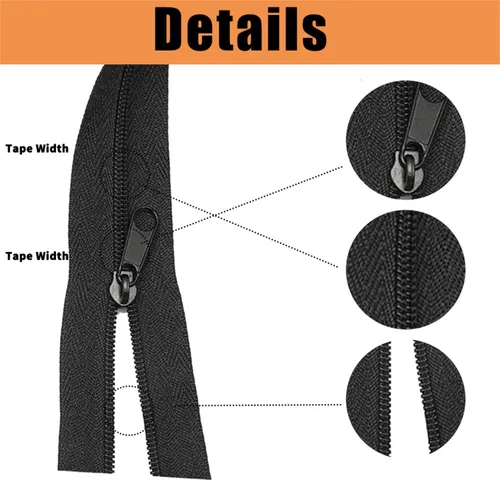 Miniatura 3 de Amykite The Yards - Cremalleras a granel de 360 pulgadas de 10 yardas, cremallera #5 de 29.5 ft para coser, cremalleras de bobina de nailon negro