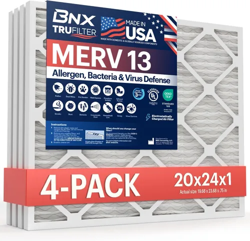 Miniatura 44 de BNX TruFilter - Filtro de aire 10 x 10 x 1 MERV 13, electrostático plisado, para aire acondicionado, HVAC y hornos, para alergias, polen, moho