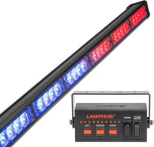 Miniatura 15 de LAMPHUS SolarBlast SBLS104 barra de luces LED de alerta de emergencia e indicación de tránsito, 47 pulgadas, 40 W - ÁMBAR AZUL, ámbar / blanco