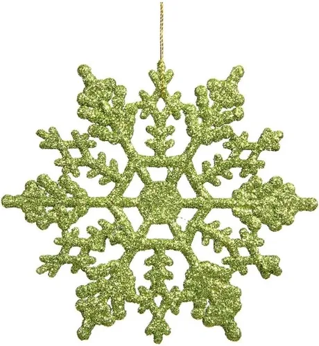 Miniatura 4 de Copo de nieve con purpurina, de plástico Vickerman, 4 pulgadas, caja Pet de 24