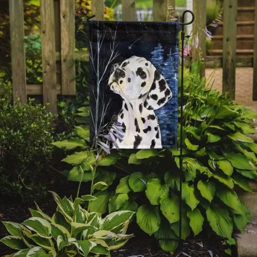 Miniatura 2 de Caroline's Treasures SS8370GF Bandera de jardín de dálmata de noche estrellada para buzón, bandera decorativa para patio, exteriores, patio