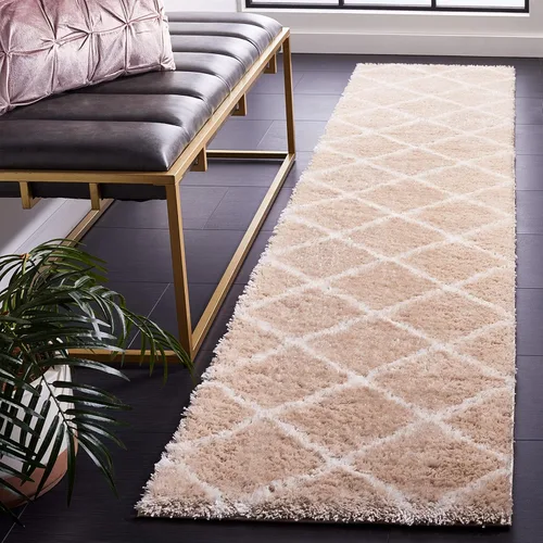 Miniatura 2 de SAFAVIEH Tahoe Shag Collection - Alfombra para pasillo, 2 x 9 pies, diseño de enrejado, no desprende pelusa y de fácil cuidado, 1.2 pulgadas