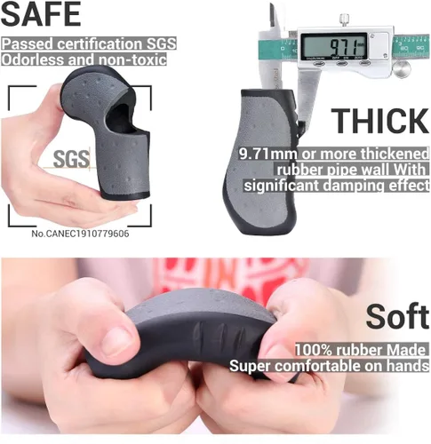 Miniatura 5 de PRUNUS Agarres antideslizantes de goma suave para manillar de bicicleta, MTB, BMX, bicicleta de montaña, bicicleta eléctrica, scooter, crucero