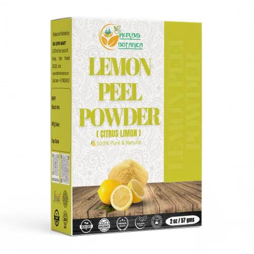 Herbs Botanica Polvo de Cáscara de Limón 100% Puro y Orgánico Polvo de Ralladura de Limón Seca para Cocinar, Hornear, Cuidado de la Piel y Belleza