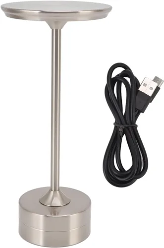 Miniatura 7 de JTLB Lámpara de mesa LED inalámbrica recargable, 2000 mAh, funciona con pilas, 3 modos de color, regulable, luz de escritorio USB para el hogar