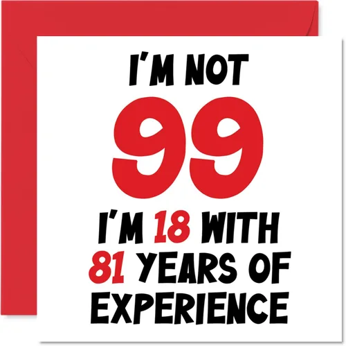 Miniatura 29 de Tarjeta de cumpleaños número 100 para mujeres y hombres, no 100, soy 18 con 82 años de experiencia, divertida tarjeta de felicitación de feliz