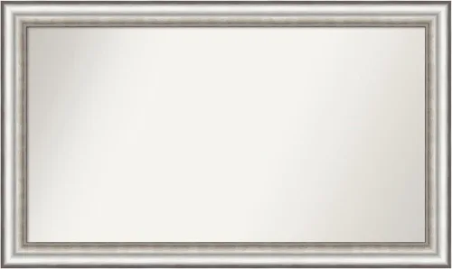 Miniatura 366 de Amanti Art Espejo de baño plateado para sobre el fregadero, 26 x 26 pulgadas, espejo cuadrado de plata antigua, marco de madera tradicional mediano
