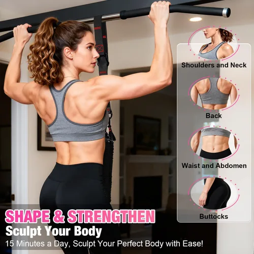 Miniatura 2 de Pull Up Assistance Bands for Women, Heavy Duty Resistance Bands with Handles, Exercise Band with Door Anchor, Workout Band Set for Pull Up Bar, Full