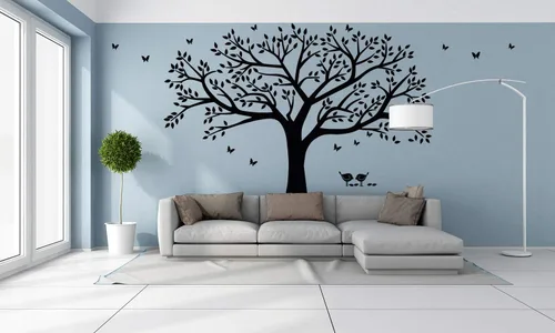 Miniatura 3 de Vinilo adhesivo de pared para árbol de fotos de familia gigante, arte mural para decoración del hogar, decoración de habitación (negro)