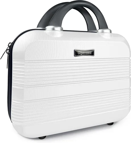Miniatura 10 de Estuche de viaje portátil de maquillaje rígido de 14 pulgadas, elegante organizador de cosméticos de PC + ABS para mujer, resistente a los arañazos