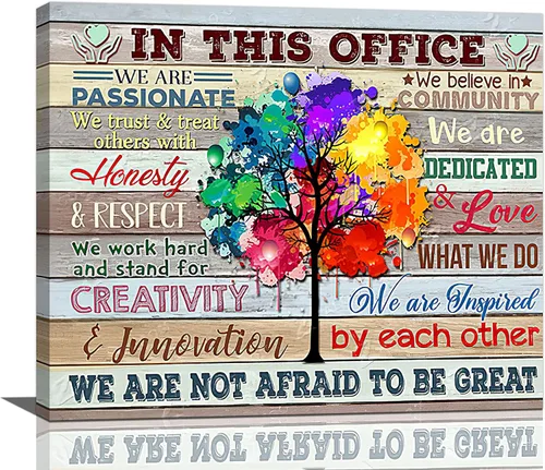 Miniatura 17 de At In This Office - Arte de pared inspirador para oficina, citas motivacionales, imágenes, lienzo, arte de pared con texto en inglés, We Are A Team