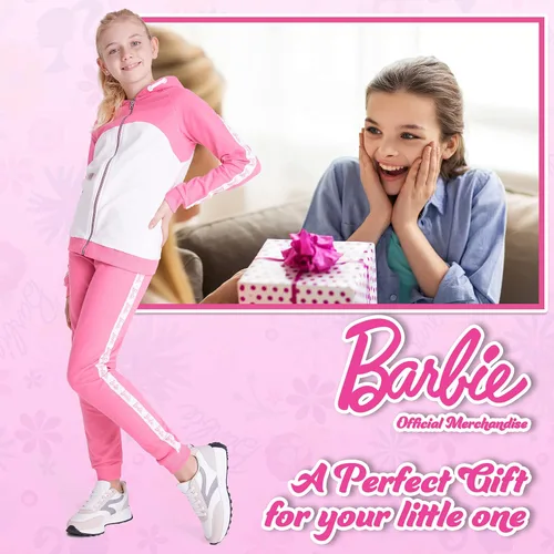 Miniatura 6 de Barbie Conjunto deportivo para niñas, sudadera con capucha y pantalones deportivos para niñas