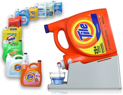 Miniatura 10 de TidyFriend - Paquete de 3 soportes para detergente líquido con bandeja de goteo y patas de agarre de goma, soporte para organización y Blanco