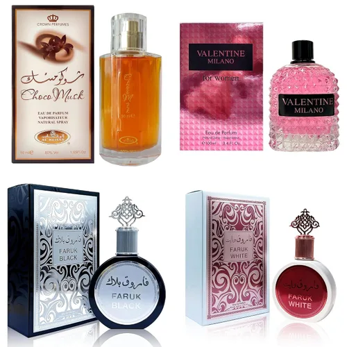 Miniatura 35 de AFLUXE Set de perfume para mujer, 4 piezas, colección Eau De Parfum de larga duración, almizcle Choco/Milano Mujer/6pm Rosa/7AM Fresh