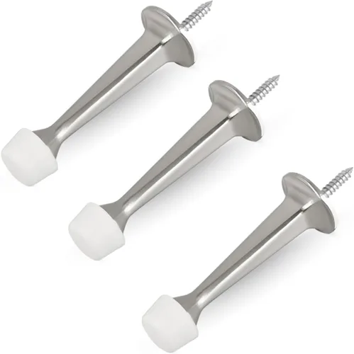 Miniatura 9 de HOMOTEK - Paquete de 12 topes de puerta rígidos sólidos resistentes con punta de goma suave, tope de puerta de zinc fundido para proteger la pared
