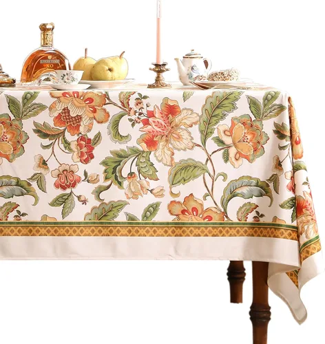 Miniatura 27 de patdrea - Mantel de lino floral, grueso, decorativo y francés para mesas rectangulares o cuadradas, para cocina y comedor, 55 x 79 pulgadas