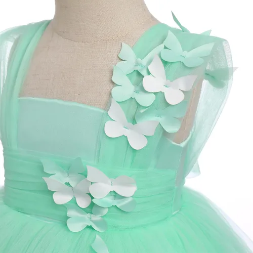 Miniatura 4 de Vestido de tutú con lentejuelas y lazo alto y bajo, vestido de pétalos de encaje, princesa, concurso, boda, fiesta de cumpleaños, vestido formal