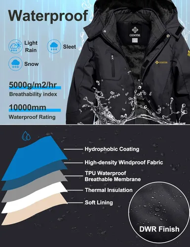 Miniatura 5 de Chaqueta de esquí impermeable para niño con capucha GEMYSE