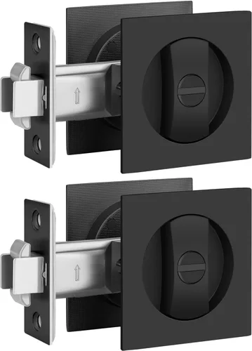 Miniatura 14 de Paquete de 6 manijas de puerta de paso para pasillo o armario, manijas interiores de latón satinado sin llaves, manijas de puerta interiores doradas