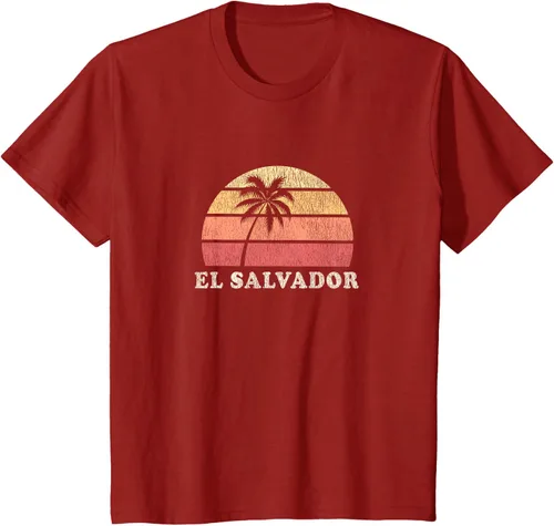Miniatura 65 de El Salvador Vintage 70s Retro Throwback Design Camiseta, Azul