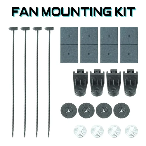 Miniatura 5 de Ventilador de enfriamiento eléctrico de empuje delgado de 6 pulgadas 650CFM Radiador Enfriador de aceite Kit de montaje universal Negro