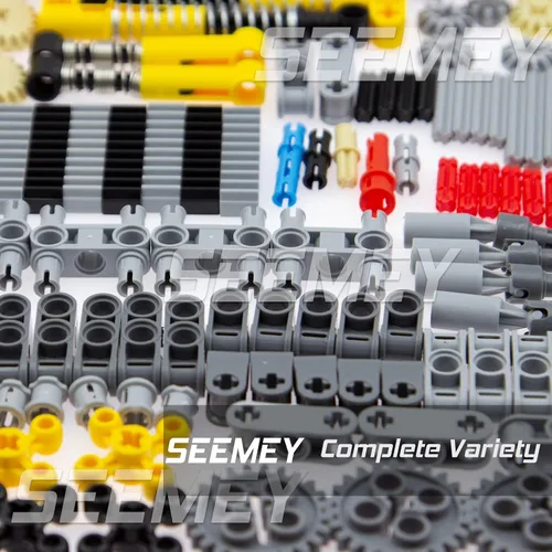 Miniatura 4 de SEEMEY 855 piezas MOC de repuesto STEM, engranajes de automóviles, ejes de ruedas, conectores de bloques de construcción, accesorios de piezas