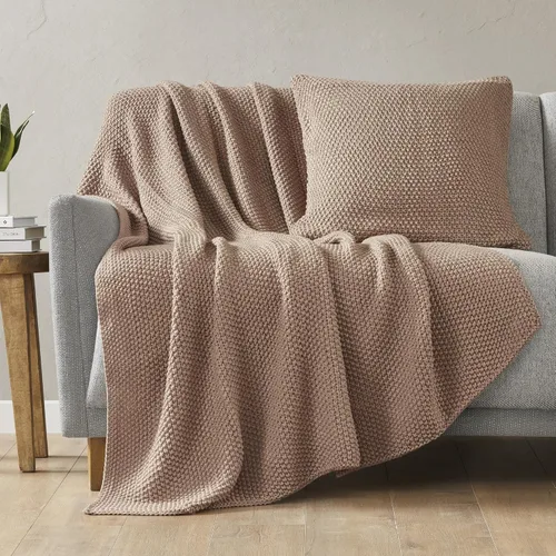 Miniatura 10 de Ink+Ivy Bree - Funda de almohada de punto de textura suave, funda decorativa europea, diseño de estilo de vida de cabaña para sofá, cama, sala