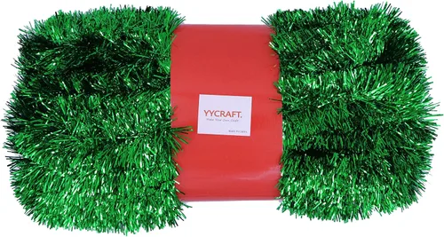 Miniatura 4 de YYCRAFT 15 yardas (45 pies) de longitud comercial Guirnalda de oropel de lámina gruesa para Navidad Decoraciones clásicas de Navidad (Negro)