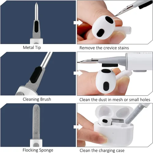 Miniatura 8 de Bonita funda Magsafe para Airpods Pro 2, clip de bloqueo para niñas y mujeres, con dijes de flores y kit de limpieza, TPU suave, Airpods iPod Pro