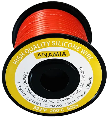 Miniatura 17 de ANAMIA - Alambre de silicona flexible de calibre 6, 6 AWG, conductor de cobre estañado de 3200 * 0.08mm, trenzado de alta temperatura para batería