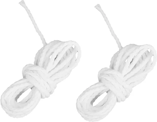 Miniatura 2 de Mechas de vela para lámpara de aceite, juego de 2 mechas de 6.56 pies/paquete de 0.1 pulgadas, buena absorción de aceite, combustión, trenza