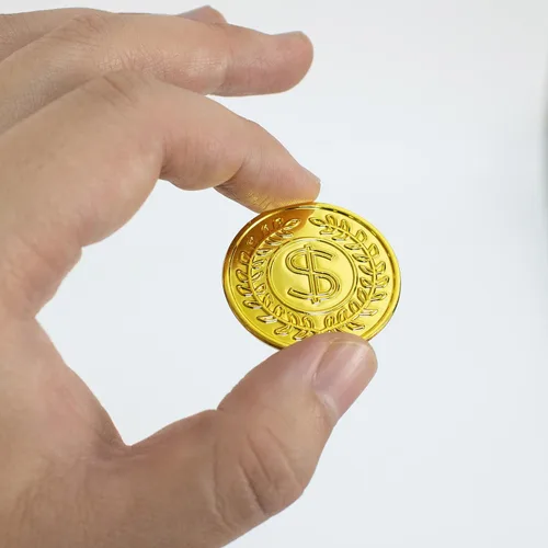 Miniatura 3 de GiftExpress Monedas de oro de plástico, 144 monedas del tesoro del día de San Patricio y pirata, 4 estilos, fichas de oro falsas de 1.38 pulgadas
