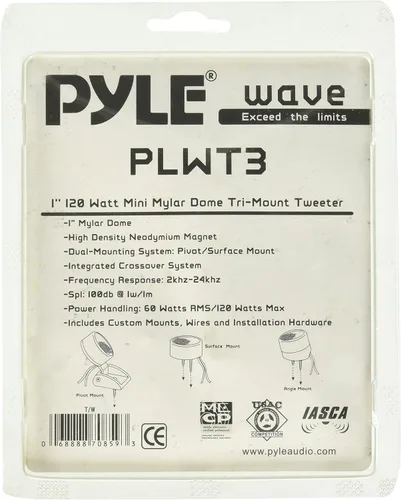 Miniatura 2 de PYLE PLWT3 - Tweeter de triple montaje de cúpula Mylar de 1 pulgada y 120 vatios