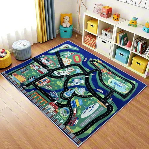 Alfombra de juego para niños, autos de juguete, alfombra antideslizante y lavable a máquina, alfombra de juego educativo para niños y niñas, regalo