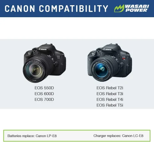 Miniatura 2 de Wasabi, baterías y cargador para Canon LP-E8