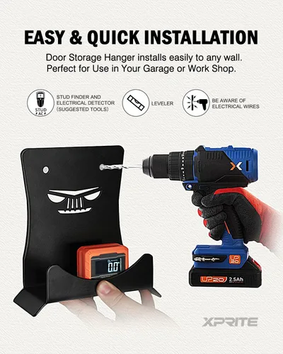Miniatura 7 de Xprite Ganchos de almacenamiento para puerta de montaje en pared, 4 piezas extraíbles de metal resistente con forro de goma compatibles con Jeep