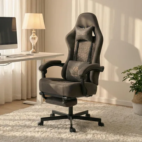 Miniatura 13 de Silla de oficina para oficina en casa, silla de escritorio ergonómica con cojín de resorte de bolsillo, silla de juegos de cuero transpirable