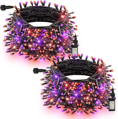 Miniatura 22 de TW SHINE - Luces de Navidad que cambian de color, 200 luces LED RGB de 66 pies, luces de Halloween para exteriores con control remoto, impermeables