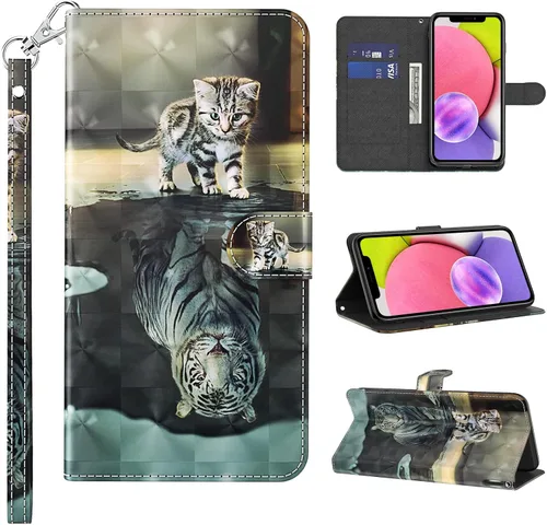 Miniatura 41 de Funda para Samsung Galaxy S22, cartera Flip Folio lindo 3D pintado de dibujos animados PU Funda de cuero PU para niñas mujeres ranuras para tarjetas