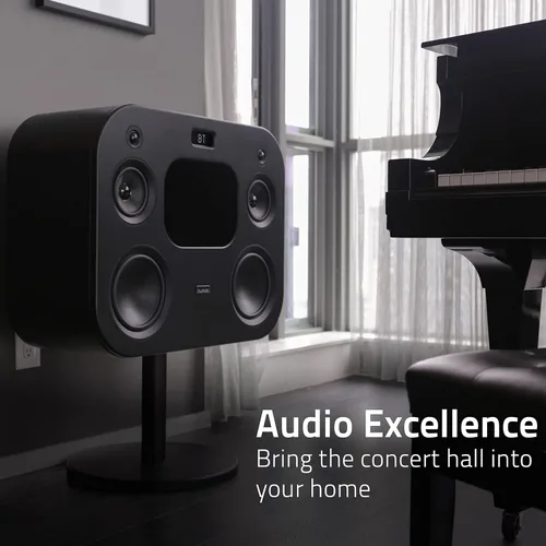 Miniatura 7 de Fluance Fi70 Sistema de música inalámbrico de alta fidelidad de tres vías con potente amplificador y subwoofers dobles de 8 pulgadas (ceniza negra)