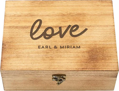Miniatura 19 de Let's Make Memories Caja de recuerdos de madera personalizada con tapa con bisagras, caja de recuerdos de madera, almacenamiento decorativo
