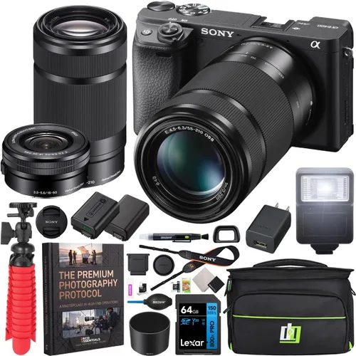Miniatura 12 de Sony a6400 - Cámara sin espejo 4K con cuerpo de cámara APS-C ILCE-6400B, paquete con lente Sigma 30mm F1.4 DC DN C + micrófono condensador Deco Gear