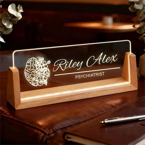 Miniatura 9 de Placa de identificación personalizada con luz para escritorio, letrero de oficina personalizado para empleados profesionales, regalos