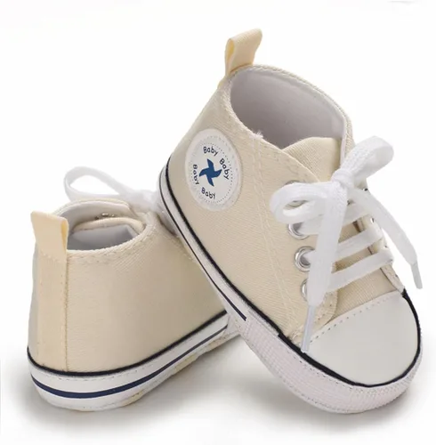 Miniatura 6 de Sekantrol Zapatos unisex para bebés, niñas y niños, suela suave, lona para recién nacidos, primeros pasos, zapatillas altas antideslizantes