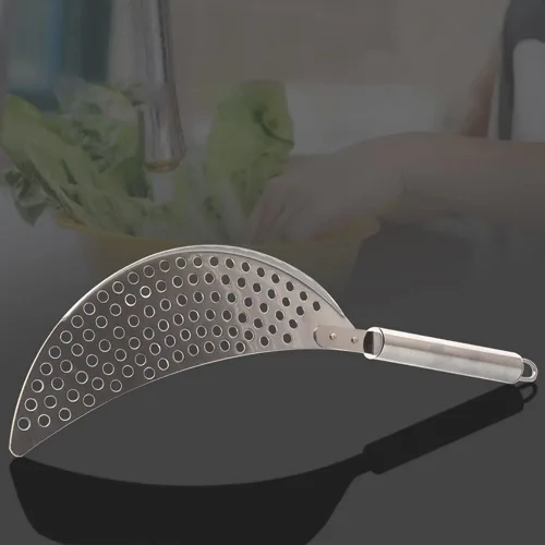 Miniatura 4 de Paquete de 2 coladores de acero inoxidable para grasa, para pasta, escurridor de mano para diferentes ollas, herramienta de cocina
