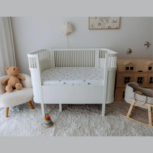 Miniatura 6 de Dreamology Sábanas de cuna estándar 100% algodón para niños y niñas, sábanas bajeras de algodón para cuna, para niñas, niños y camas de niños