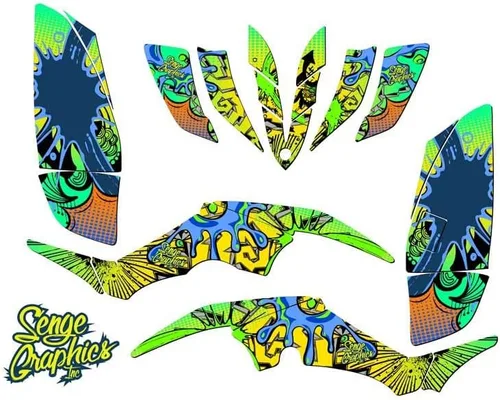 Miniatura 6 de All Years Raptor 350 Zany Blue Senge - Kit de gráficos compatible con Yamaha